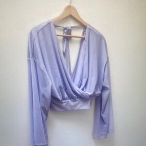 Free People Lavander Long Sleeve Blouse